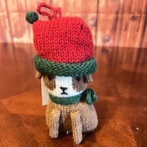 Handmade Mélange Collection Alpaca Wool & Acrylic Dog Christmas Ornament